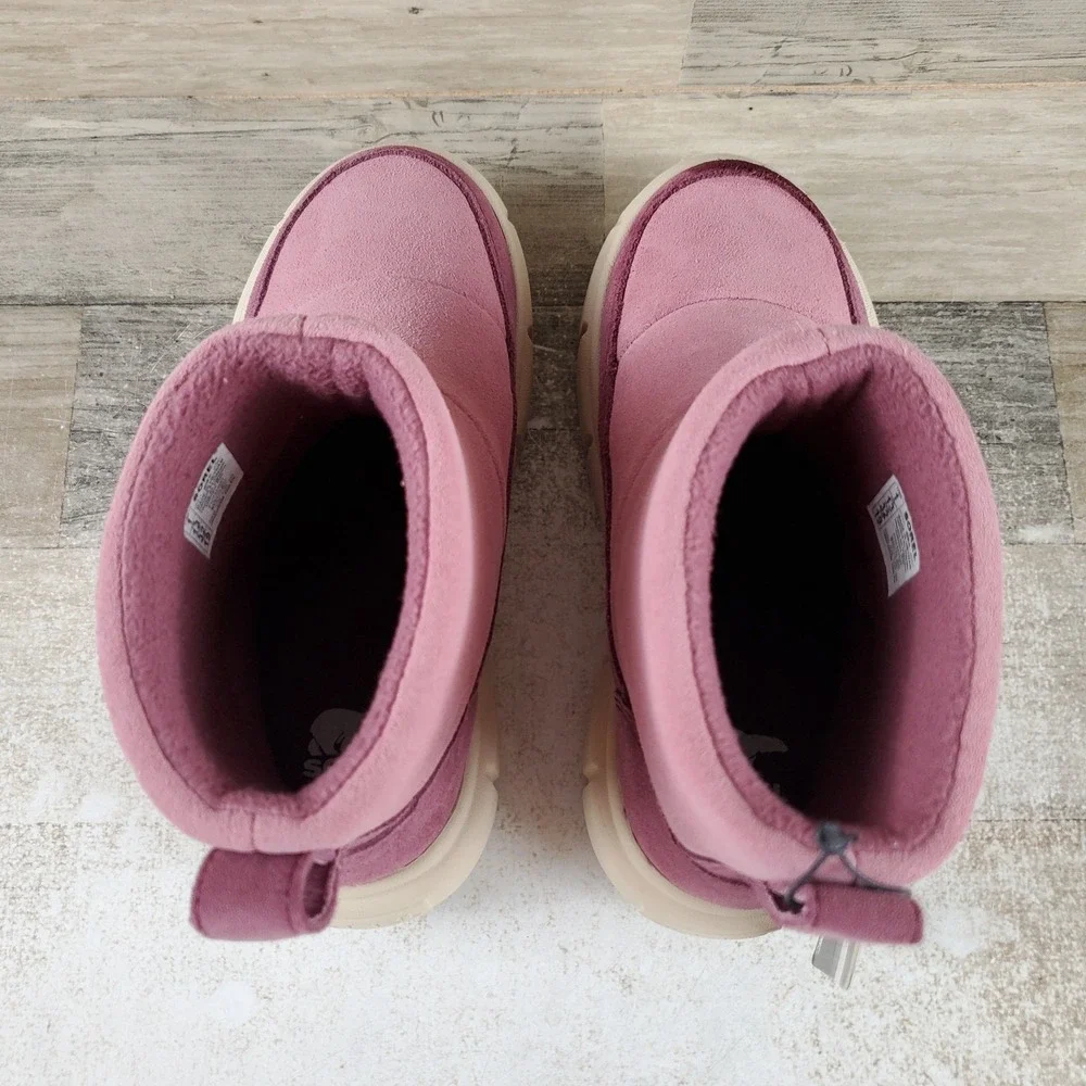Sorel Explorer III Kids Boots Sz 1 Dazed Mauve Bleached Ceramic WP Slip On